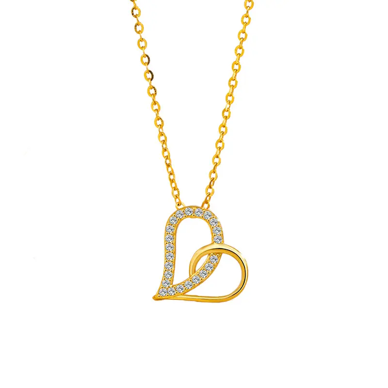Double heart pendant necklace 925s