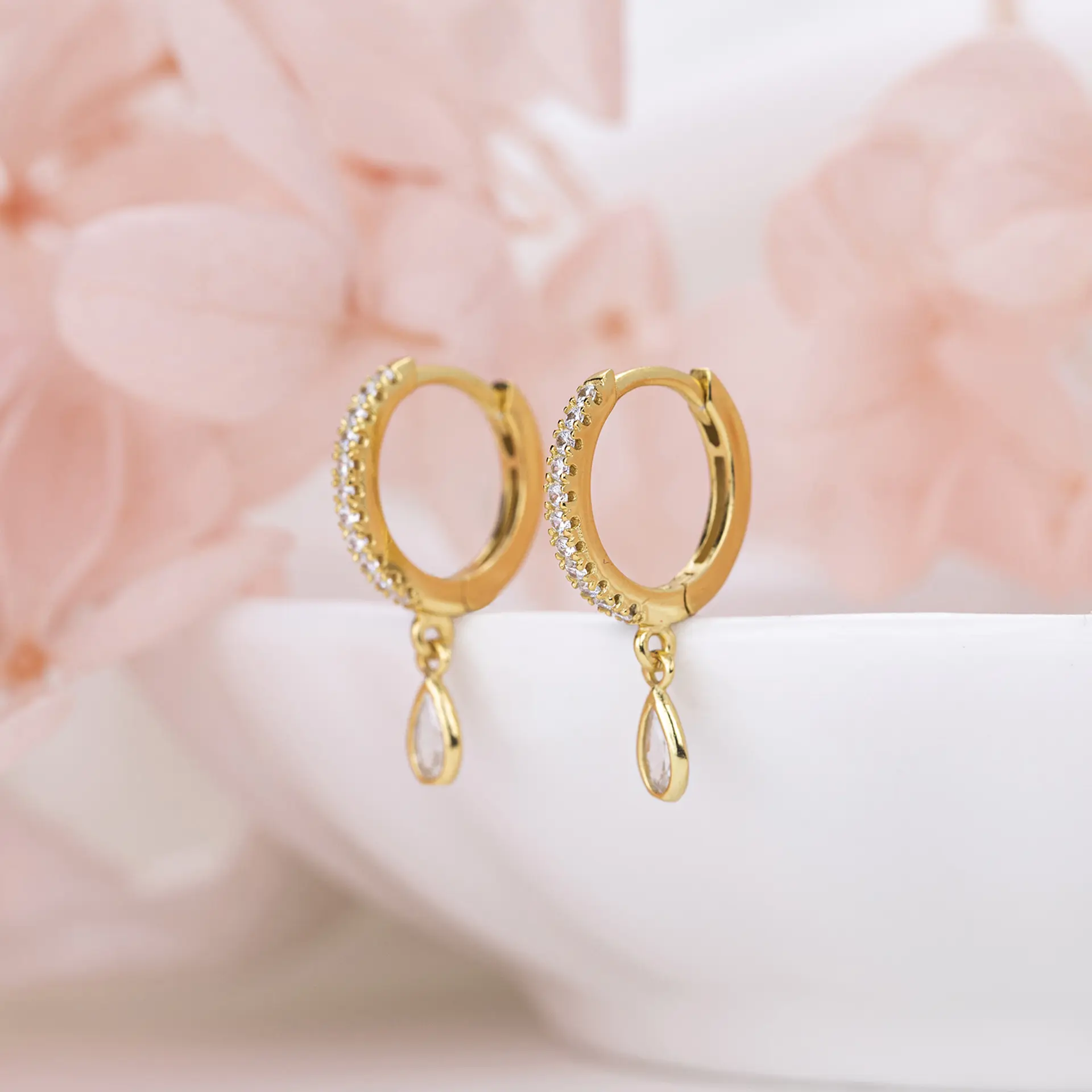 Dangle Hoop earrings 925s (Zircon)